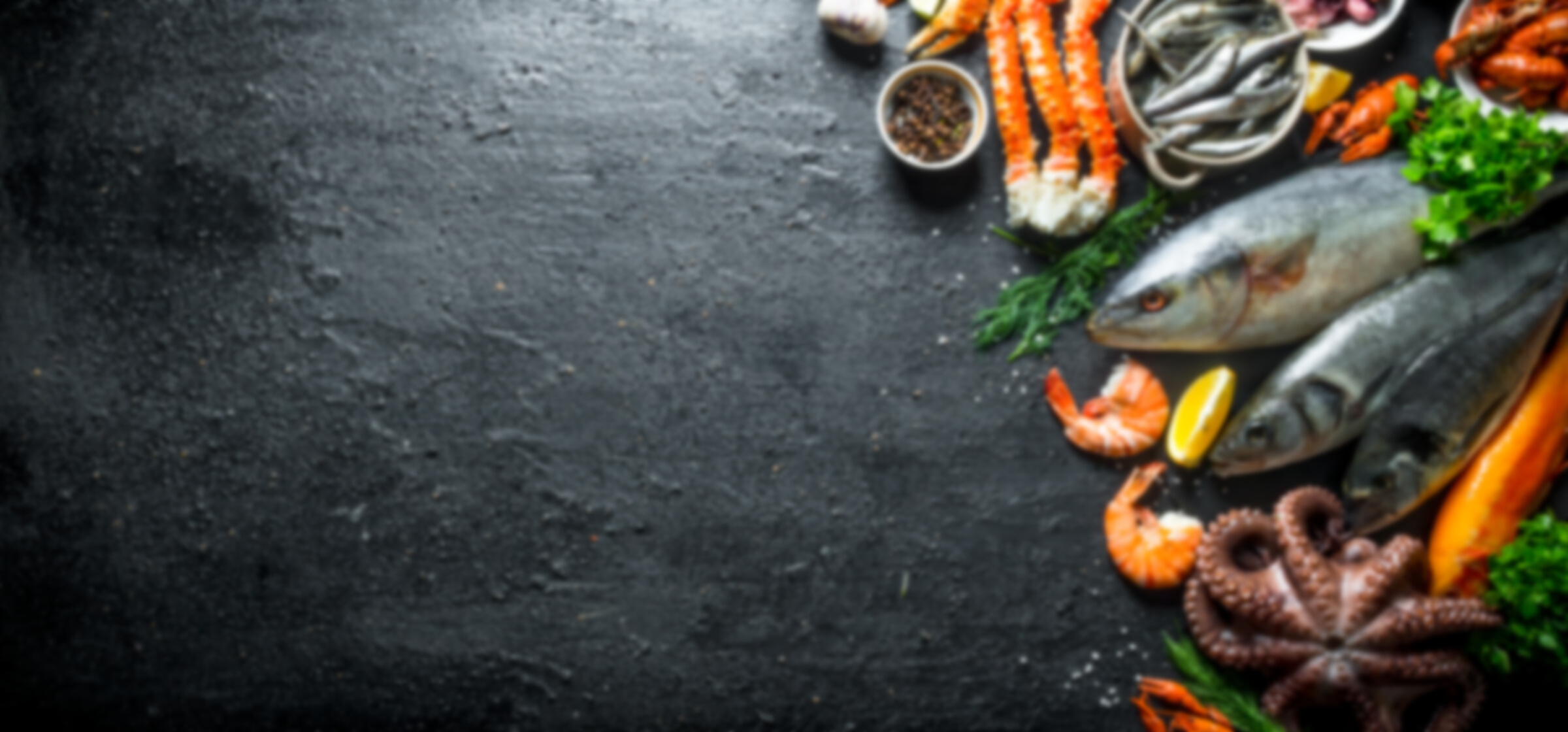 Fresh fish and seafood.